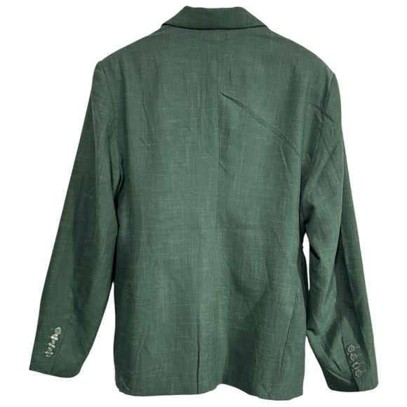 Nova Men Shepton Solid Green Textured Two-Button Blazer Jacket Medium - Picture 5 of 12
